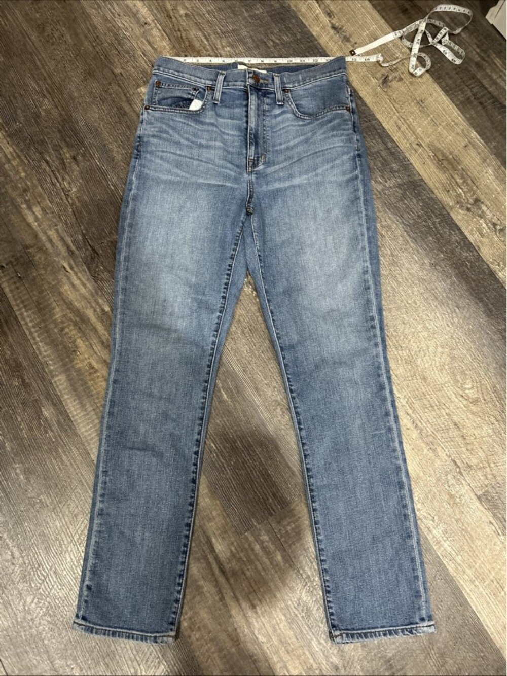 Madewell Slim Boy Jean Women's 27 Jeans Medium Blue Stretch Denim High Rise